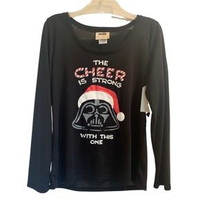 NWT Black Darth Vader Santa Star Wars Sweatshirt. XL